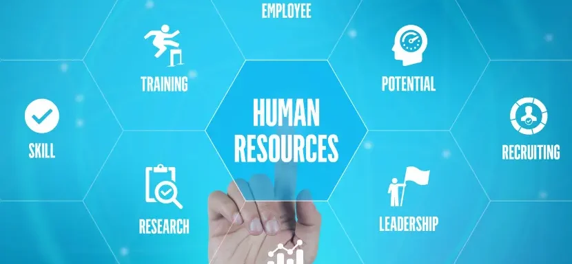 Illustration showing recruitment, HR training, employee replacement, and backfill – representing lateral hiring process
